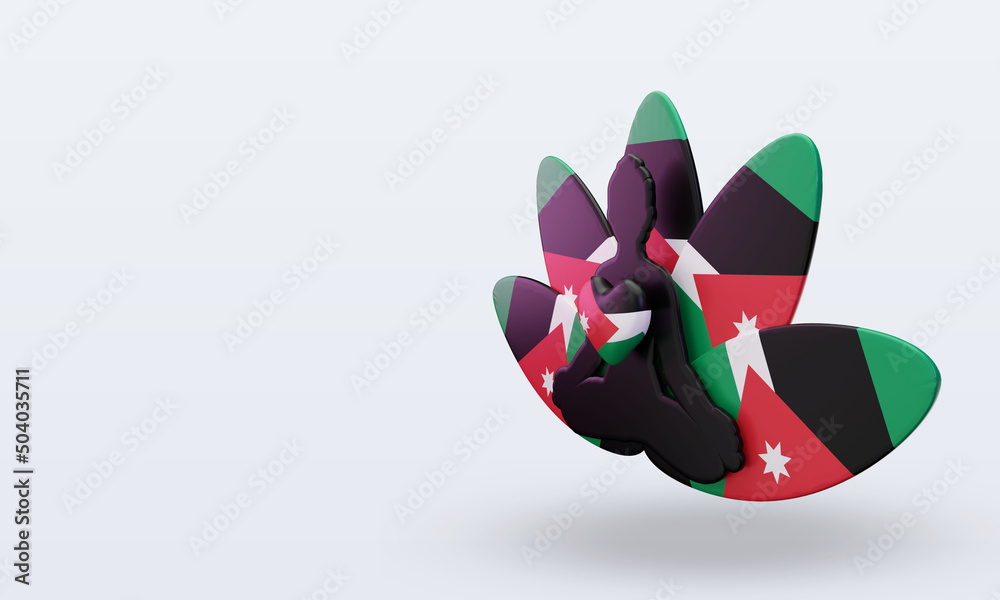 3d International yoga day Jordan flag rendering right view 3d International yoga day Jordan flag rendering right view