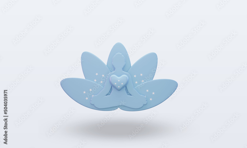3d International yoga day Micronesia flag rendering front view 3d International yoga day Micronesia flag rendering front view