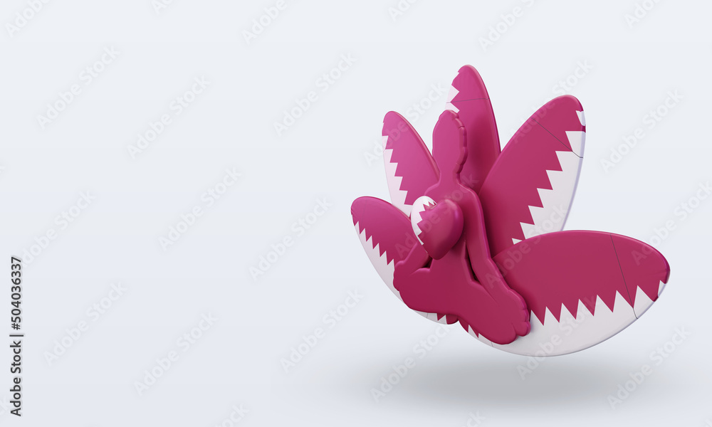 3d International yoga day Qatar flag rendering right view 3d International yoga day Qatar flag rendering right view