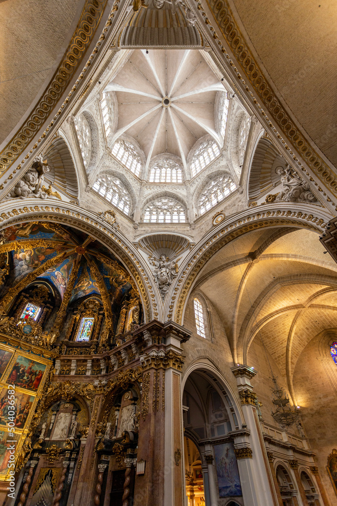 The vault of the Valencia Cathedral in Spain