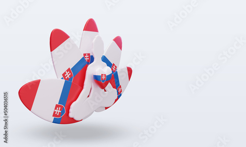 3d International yoga day Slovakia flag rendering left view