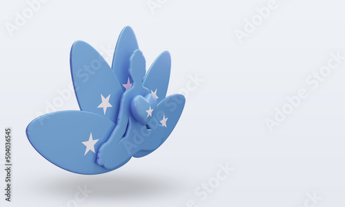 3d International yoga day Somalia flag rendering left view