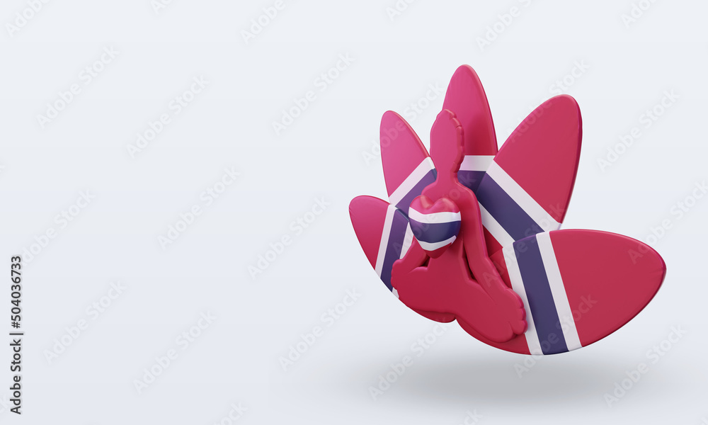 3d International yoga day Thailand flag rendering right view 3d International yoga day Thailand flag rendering right view