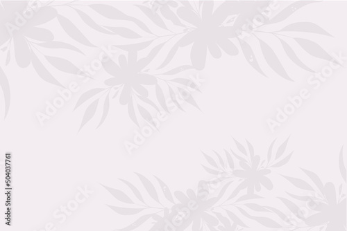 Vector background in the shape of a shadow of tropical flowers. Natural floral silhouette