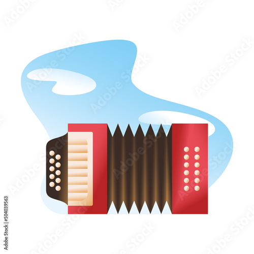 Isolated accordion icon Colombian musical instrument Vector illustration