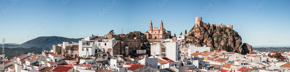Panoramic view of Olvera with church in the background