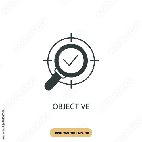 objective icons  symbol vector elements for infographic web