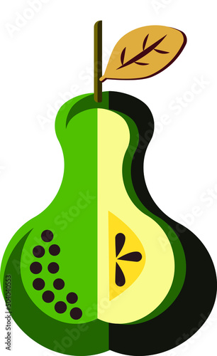 Pear concept design is using few different shape and color to assemble a simple and elegant form.  It is easy to use and design your own clip art, sticker, pattern, t-shirt, home deco and more.  