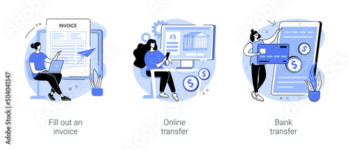 Remote payroll isolated cartoon vector illustrations se