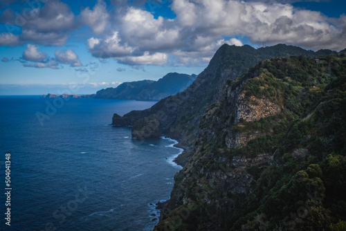 Santana, Madeira Island, Portugal - October 2021, Madeira north coast from Hotel Quinta do Furao.