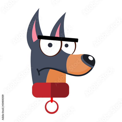 Isolated cute doberman dog breed cartoon Vector illustration