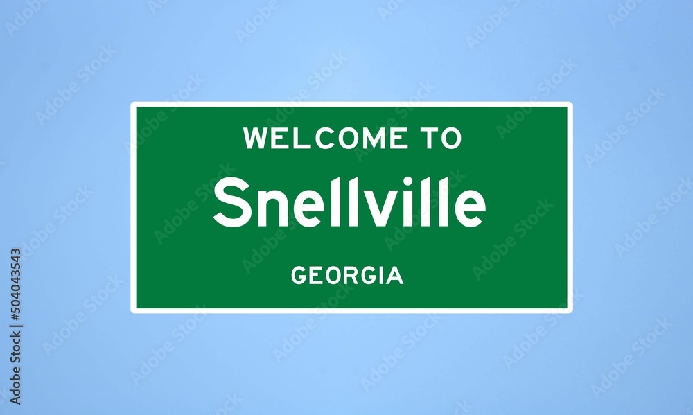 Snellville, Georgia city limit sign. Town sign from the USA.