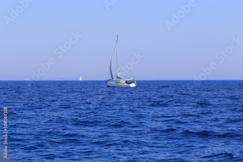 Sailing yacht on the sea in Greece