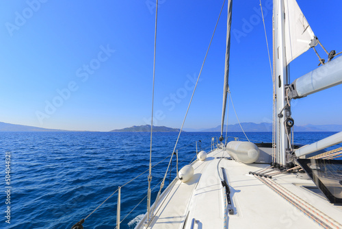 View from a sailboat on the sea