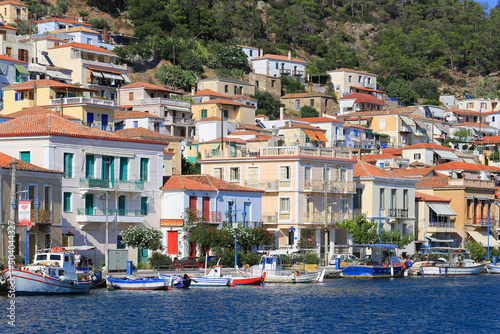Greek island Poros with boats and houses © VP