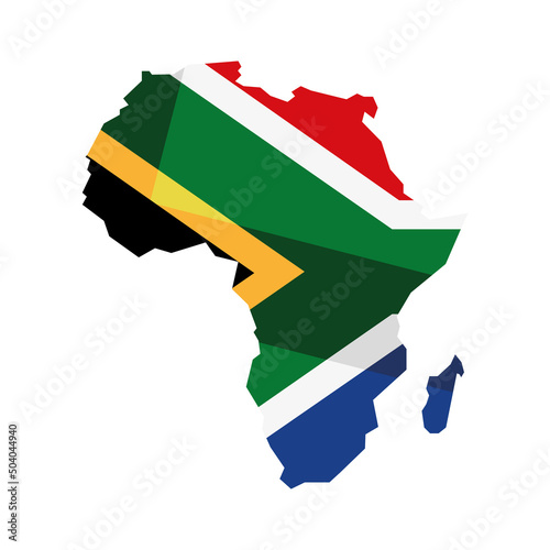 african map with flag