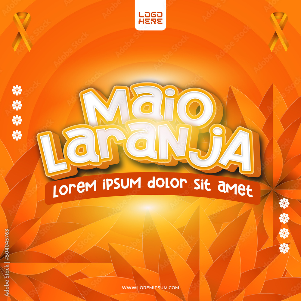 Maio laranja campaign square poster design Stock Vector | Adobe Stock