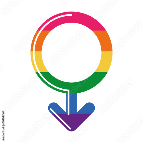 male gender with lgbtq flag