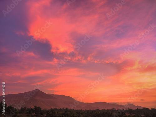Sunset in the Cieneguilla Valley in Lima, Peru 