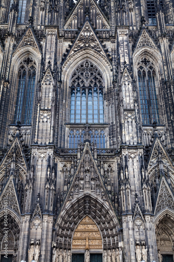 Fasade of Cologne Cathedral is a masterpiece of Gothic architecture