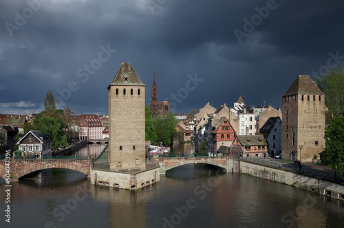 Covered Bridges (Ponts Couverts ) on Ill river in Strasbourg (France)