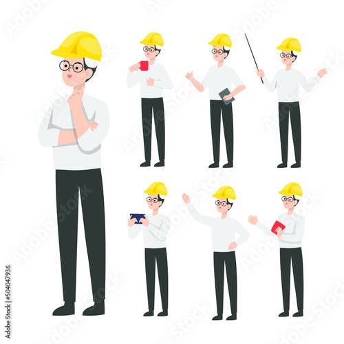 Engineer character design presenting concept