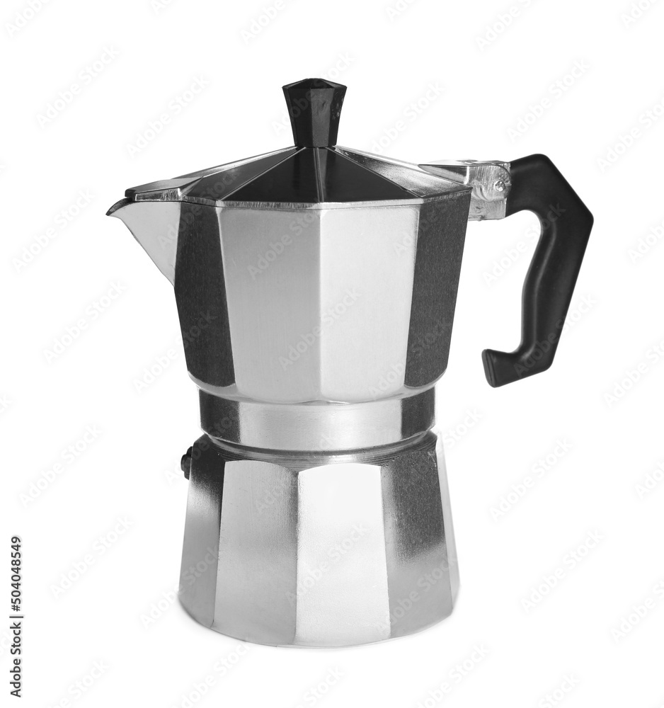 Moka pot isolated on white. Coffee maker Moka pot isolated on white. Coffee maker