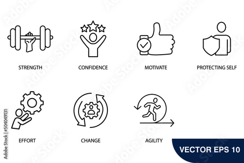 resilience icons set . resilience pack symbol vector elements for infographic web