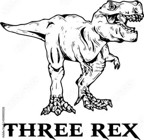 Three Rex Dinosaur Birthday 3 Year Old