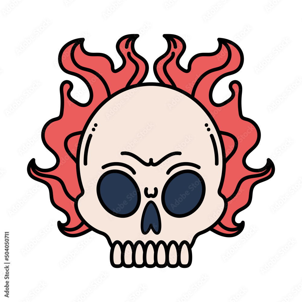 skull with flames tattoo skull with flames tattoo