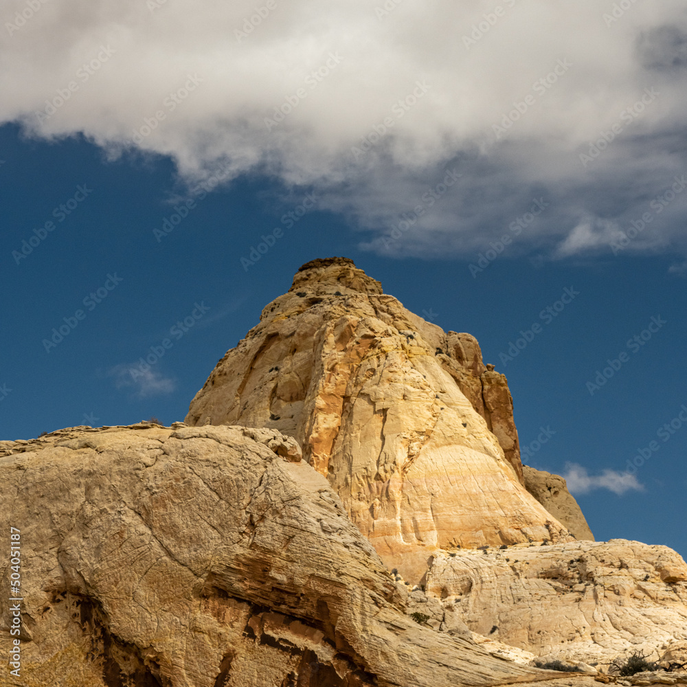 White Rock Towers Over Other Rocks in Capitol Reef