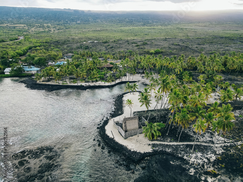 aerial view of Puuhonua O Honaunau National Historical Park in Hawaii photo
