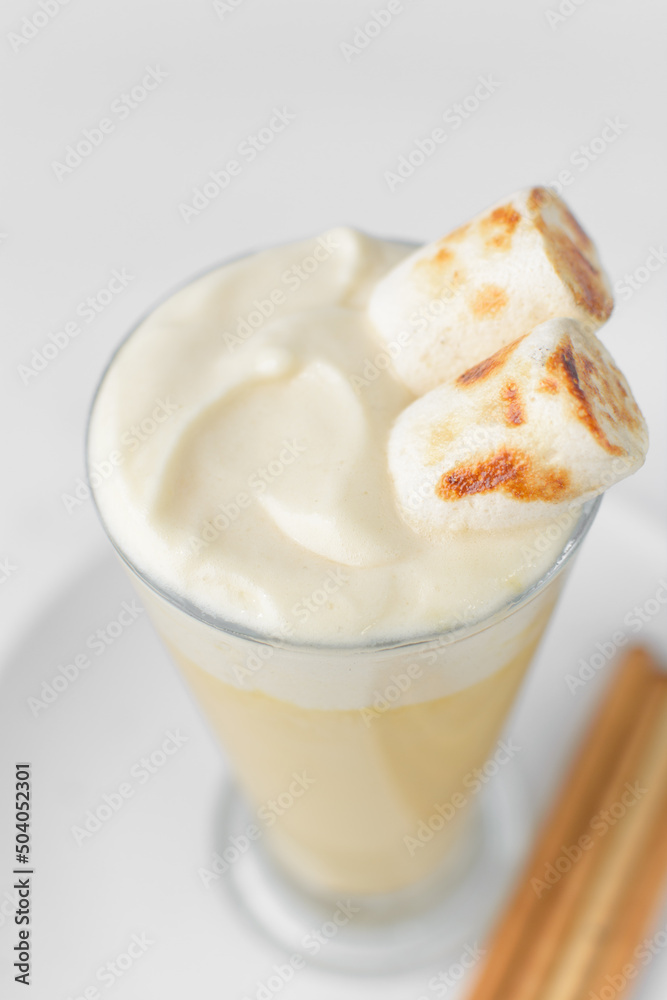 Toasted marshmallows on whipped cream, roasted marshmallows Toasted marshmallows on whipped cream, roasted marshmallows
