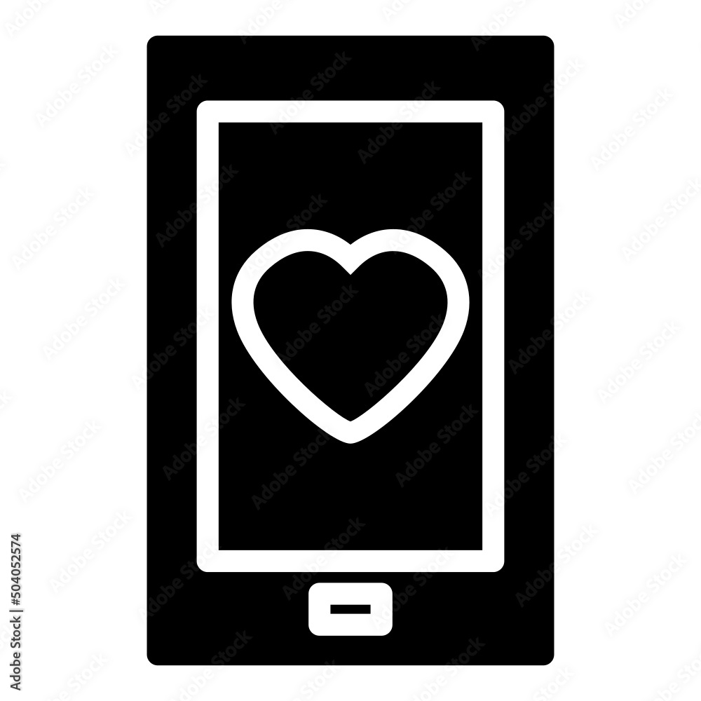 smartphone with heart smartphone with heart
