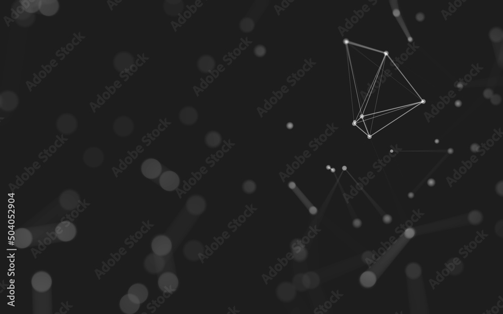 Abstract background. Molecules technology with polygonal shapes, connecting dots and lines. Connection structure. Big data visualization. Abstract background. Molecules technology with polygonal shapes, connecting dots and lines. Connection structure. Big data visualization.
