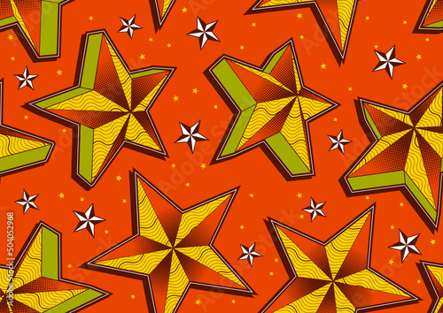 image star african abstract seamless pattern vibrant colours, textile art, hand-draw line art image and background, fashion artwork for Fabric print, Scarf, Shawl, Carpet, Kerchief, Handkerchief vecto