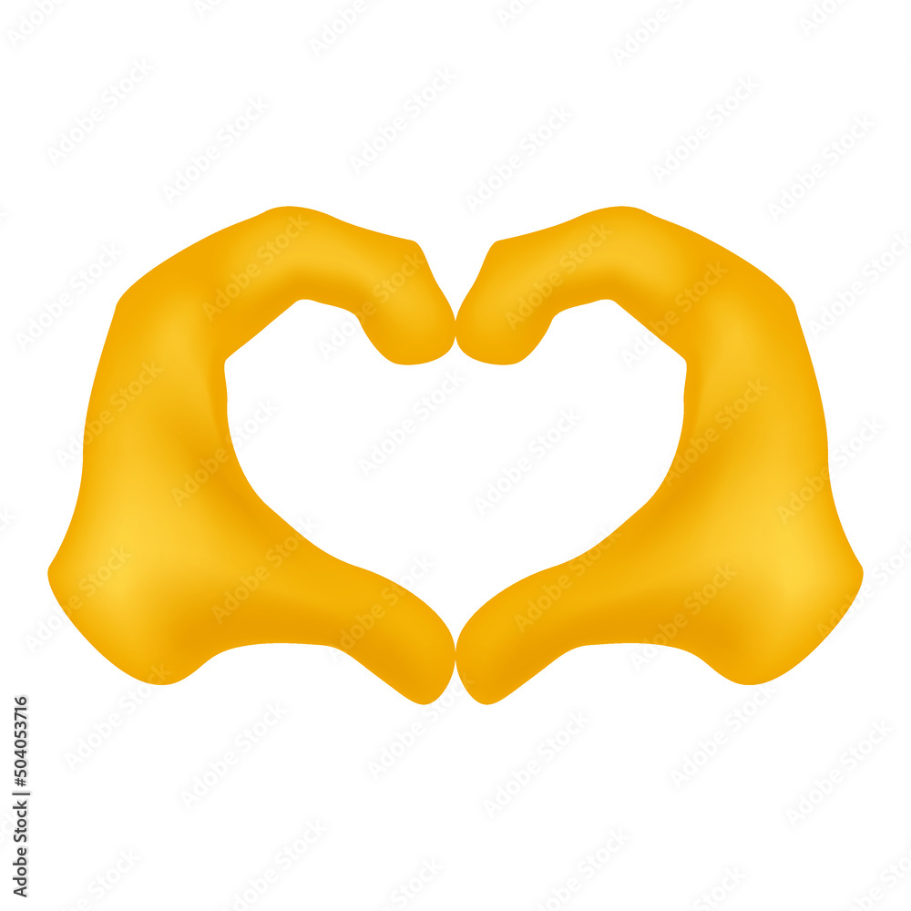 Heart Hands Emoji Icon Illustration Sign Love Gesture Vector Symbol