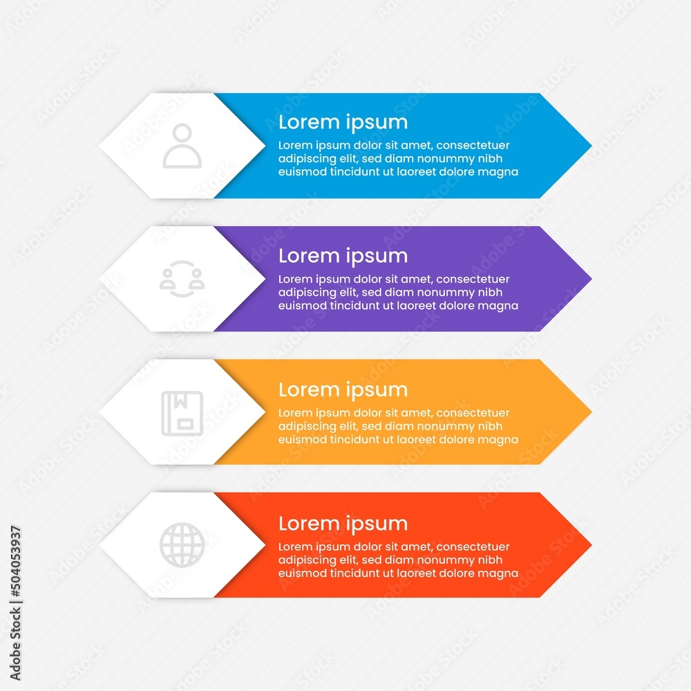 Flat table of steps business infographic template Flat table of steps business infographic template