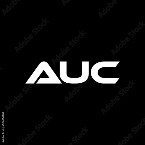 AUC letter logo design with black background in illustrator, vector logo modern alphabet font overlap style. calligraphy designs for logo, Poster, Invitation, etc.