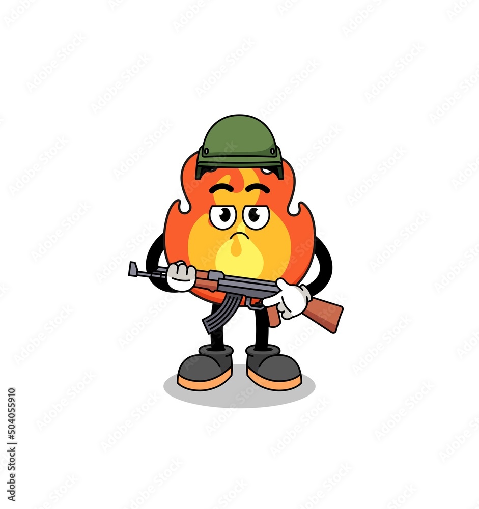 Cartoon of fire soldier Cartoon of fire soldier