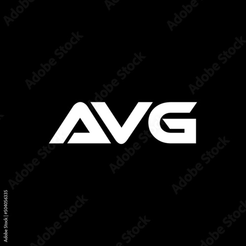 AVG letter logo design with black background in illustrator, vector logo modern alphabet font overlap style. calligraphy designs for logo, Poster, Invitation, etc. photo