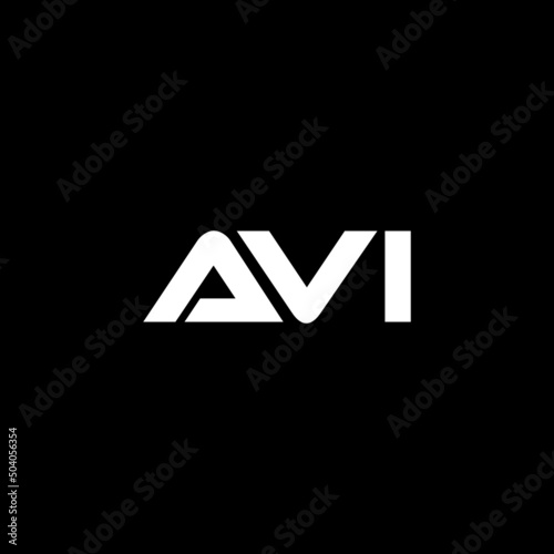 AVI letter logo design with black background in illustrator, vector logo modern alphabet font overlap style. calligraphy designs for logo, Poster, Invitation, etc.
