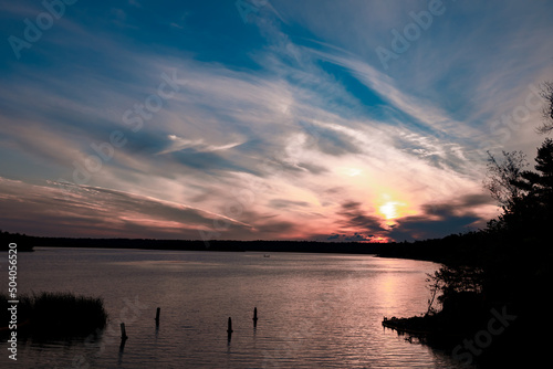 The Sun Setting Over Moira Lake in Late Summer in Centre Hastings