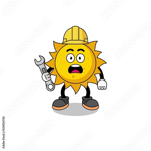 Character Illustration of sun with 404 error