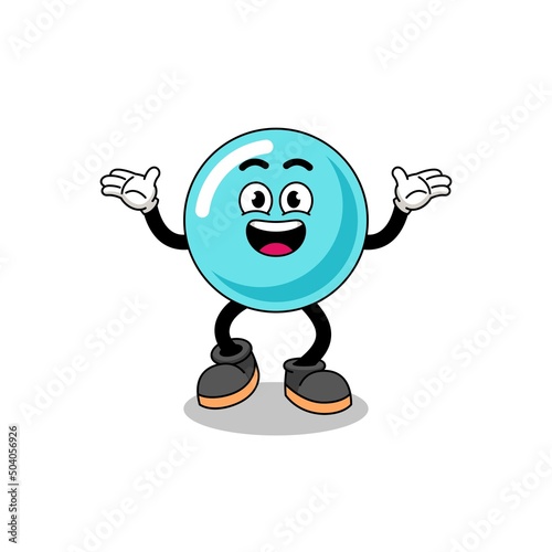 bubble cartoon searching with happy gesture