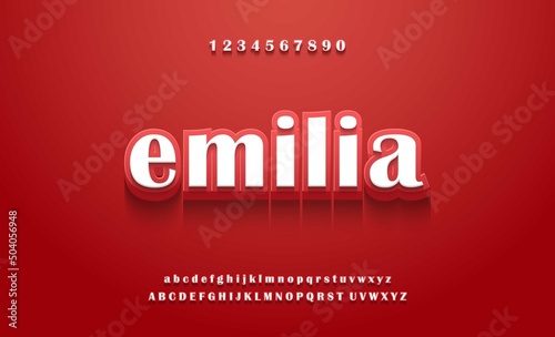 3d text style effect with red color