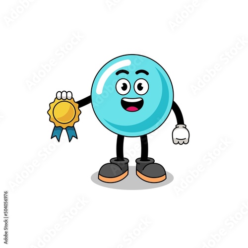 bubble cartoon illustration with satisfaction guaranteed medal