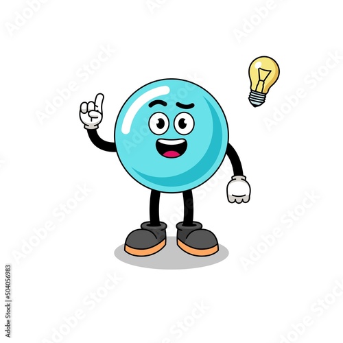 bubble cartoon with get an idea pose