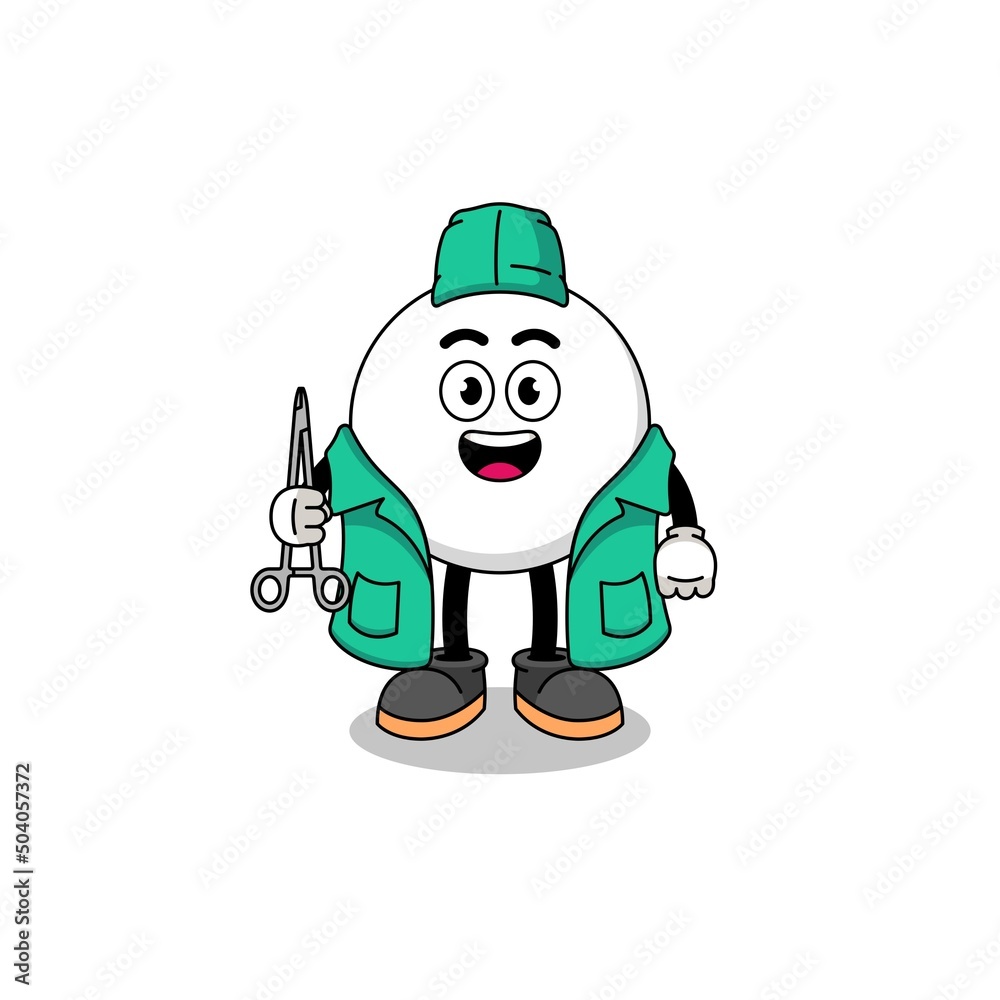 Illustration of speech bubble mascot as a surgeon