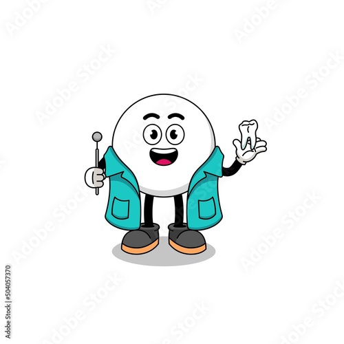 Illustration of speech bubble mascot as a dentist